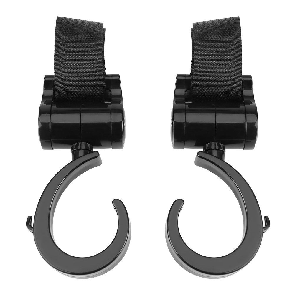 2-Pack 360° Rotating Walker/Stroller Hooks For Hanging Diaper Bags, Purses & Shopping Bags 8 thumbnail image
