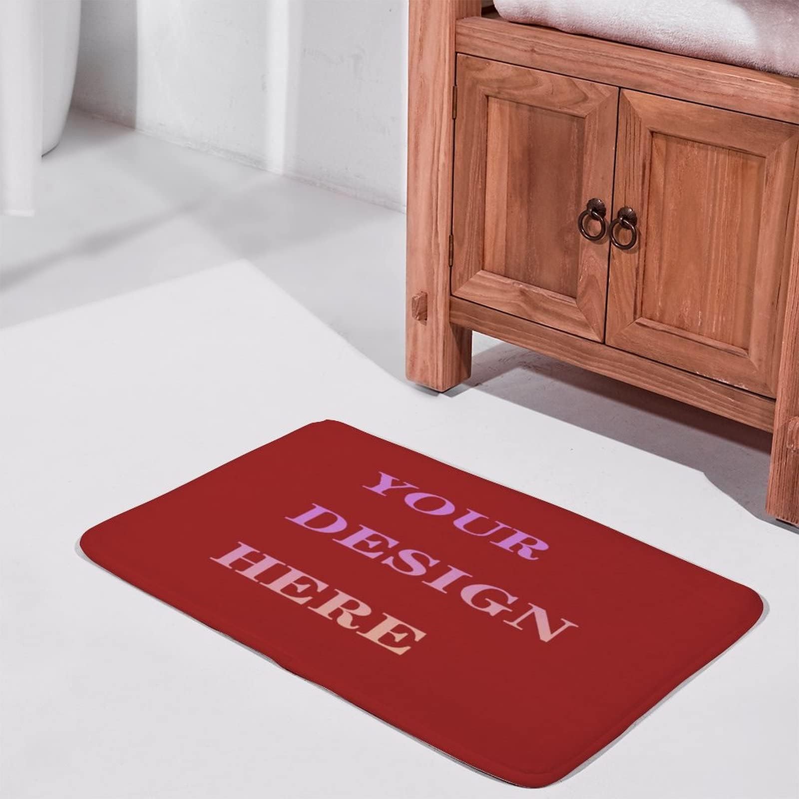FloraGrantnan Custom Rug Personalized, Add Logo Image Rugs and Mats Pictures for Home Decorative Customized Area Rug Bedroom Carpet Print Purple 23.61 X 15.75 inch Brown, 23.61x15.75 in