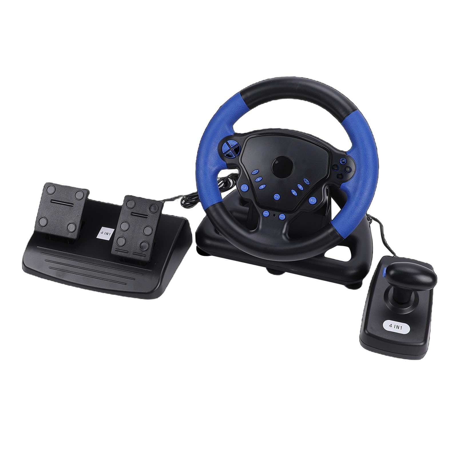 Sxhlseller Volante da Gioco Force Feedback |Volante con Rotazione di 135° con Pedaliera Doppio Motore per PC IOS