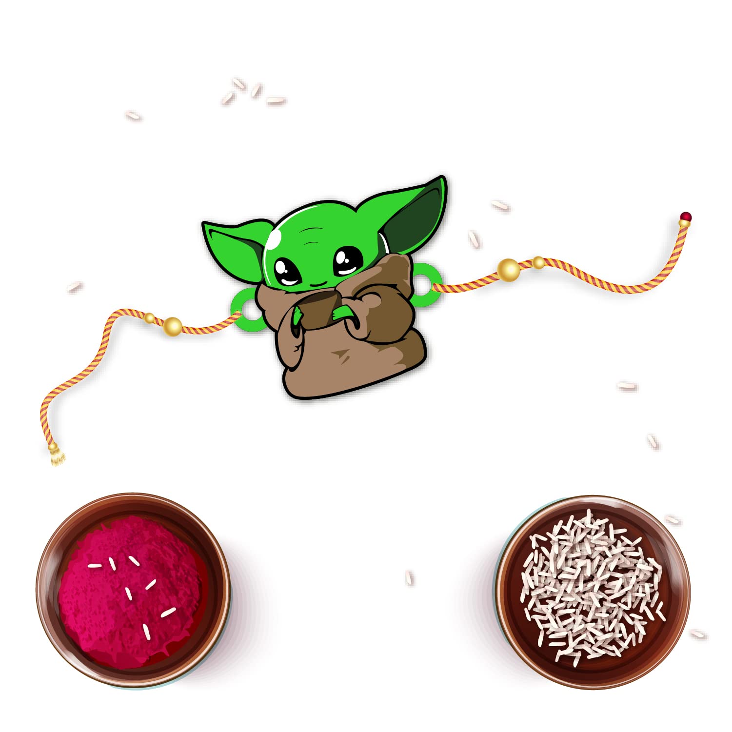 Bhai Please Baby Yoda Rakhi for Brother/Bhai/Bhaiya| Set of 1 pc with Roli/Kumkum- Chawal| Kids, Boys Designer, Fancy, Fun, Movie Wooden Rakhi Set| with Raksha Bandhan Greetings (B098F679BX) Amazon Price History, Amazon Price Tracker