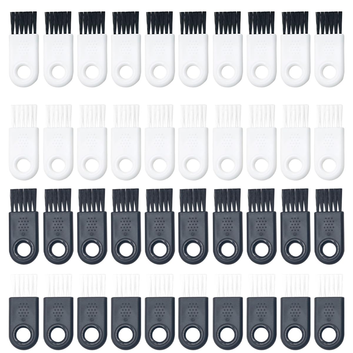 40 Pcs Electric Shaver Cleaning Brushes White and Black Bristles, Small Razor Cleaner Brush Set for Electric Razor and Hair Clipper Maintenance, Suitable for Men's Grooming