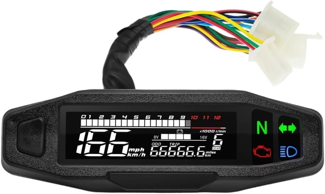 Motorcycle Speedometer Gauge Motorcycle Dashboard Tachometer Display Tachometer Digital Meters Instrument Cluster Turn Signal Light Indicator Universa