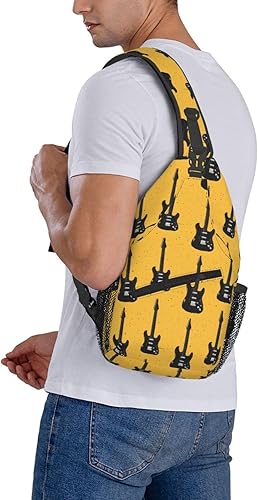 Miniatura 6 de Small Crossbody Bags for Women Men - Vintage Guitar Black Print Adjustable Shoulder Bag Fanny Packs Belt Sling Bag Crossbody Purses Backpack for
