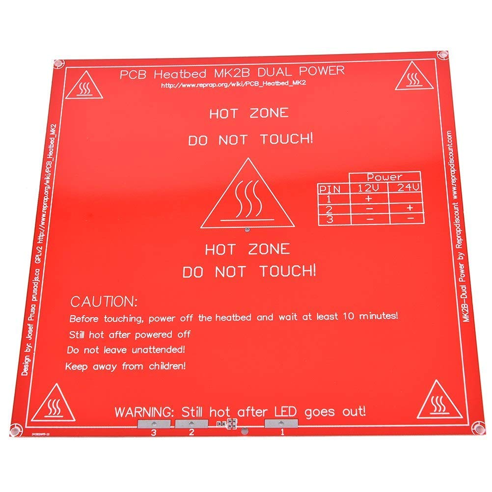 Electrobot 3D Printer PCB Heatbed MK2B Dual Power 12V 24V Red for MakerBot RepRap UP Mendel I3 Printer-picture-10