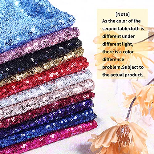 Fyledaee Sequin Tablecloth Rectangular Rose Gold 90X132 Inch Glittering Shimmer Tablecloth For Wedding Baby Shower Birthday Party Dinners Sparkly Tablecloth #TOP5