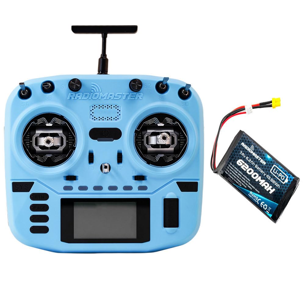 Radiomaster Boxer Crush Radio Controller Transmitter EdgeTX Operating System and ExpressLRS RF System Pre-Installed (ELRS M2 with 6200-Blue)