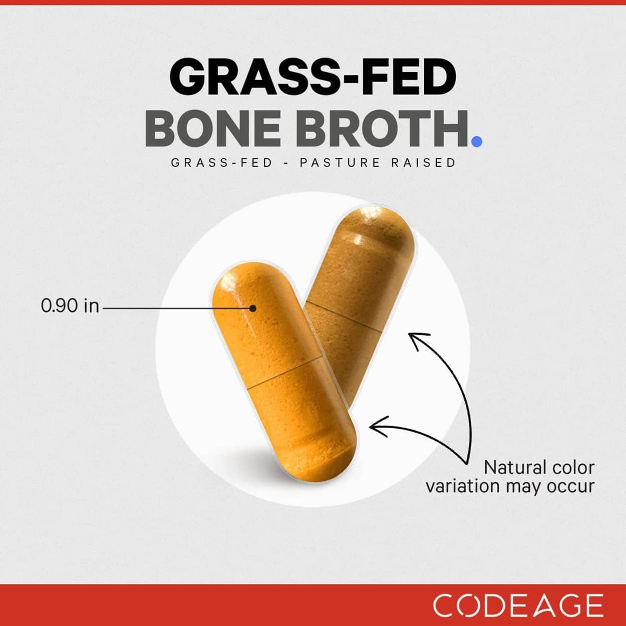 Codeage Organic Bone Broth Collagen Peptides Capsules Supplement, Grass Fed Beef Bone Broth, Free-Range Chicken Bone Broth, Turmeric & Ashwagandha, Bones, Cartilage, Skin, Joint Support - 180 Capsules