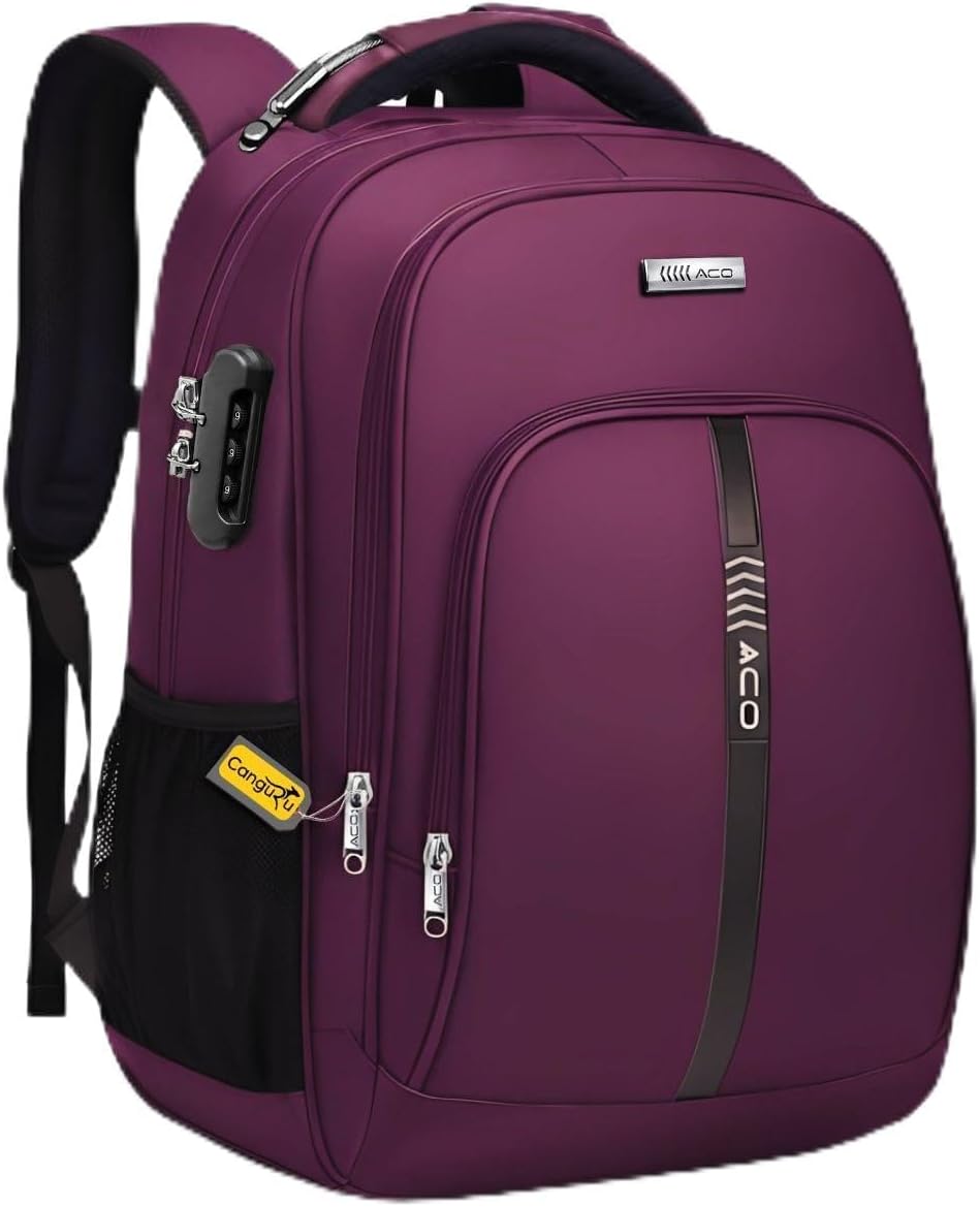 Mochila Masculina Feminina Notebook Bolso Antifurto Escolar Faculdade Dia a Dia Reforçada Resistente a Agua Saída usb/Fone (Vinho)