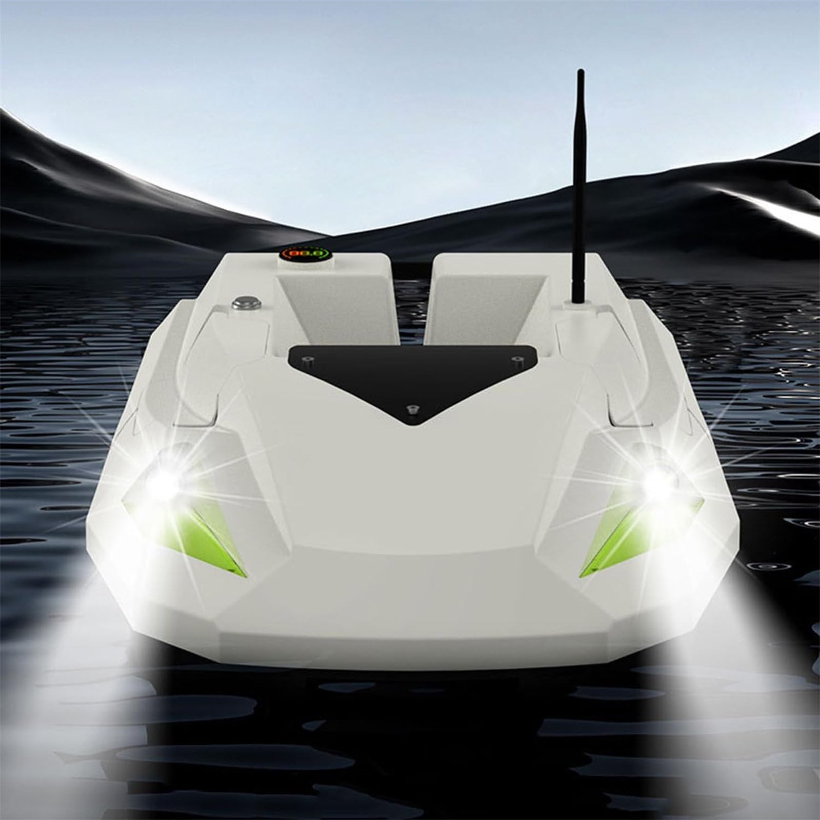 CYMYYDS Fishing Bait Boat with GPS Positioning,Night Fishing Lights,RC Bait Release Boat 2kg Loading Hopper,3-Speed Gear, 2x15600mAh Batteries,100 GPS Points,for Bait Delivery and Trolling
