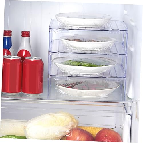 Miniatura 3 de Zerodeko Estante apilable para gabinete, organizador de gabinete, estantes plegables, refrigerador, contenedor transparente, contenedor de