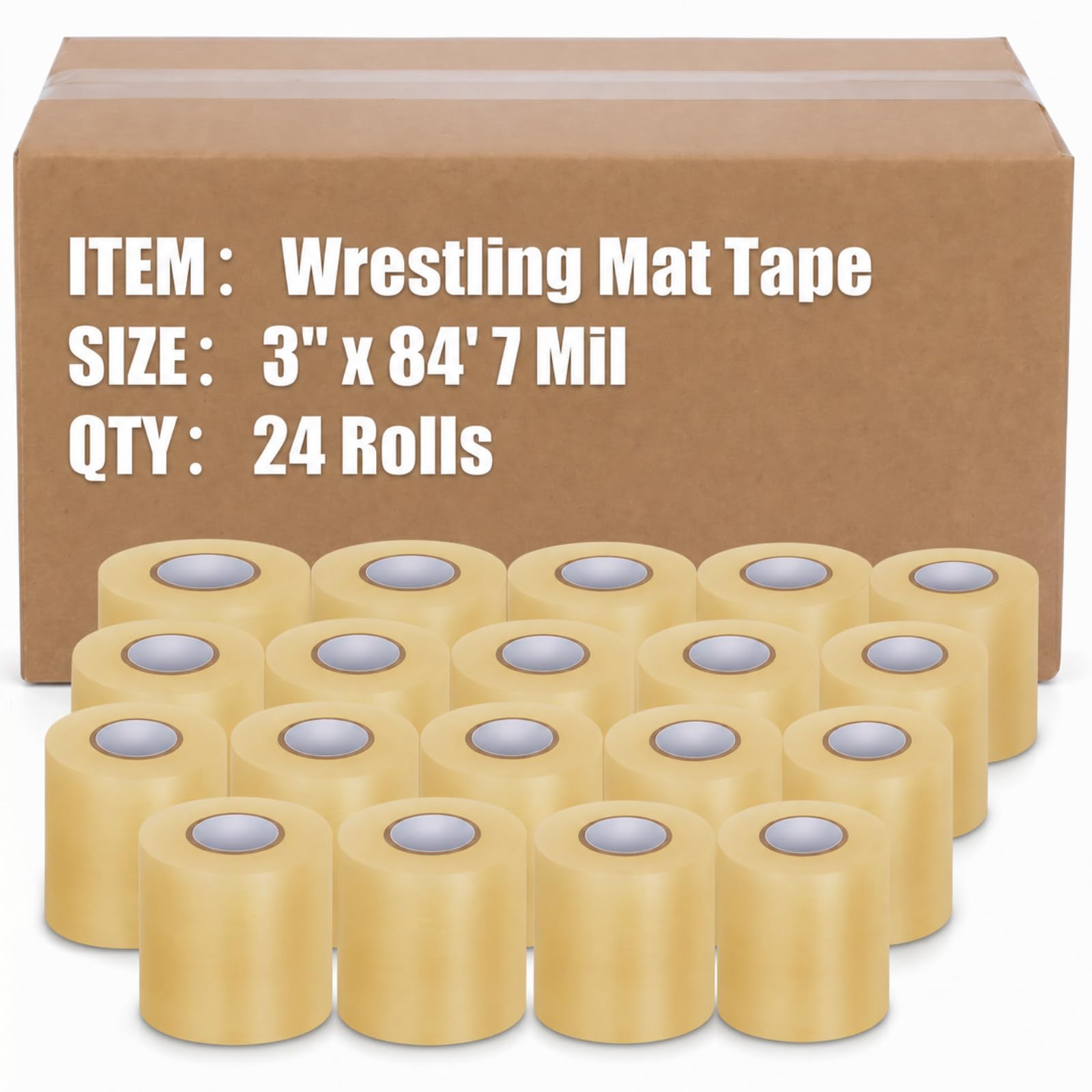Pangda 24 Pack Wrestling Mat Tape 3 or 4 Inch Heavy Duty 7 Mil PVC