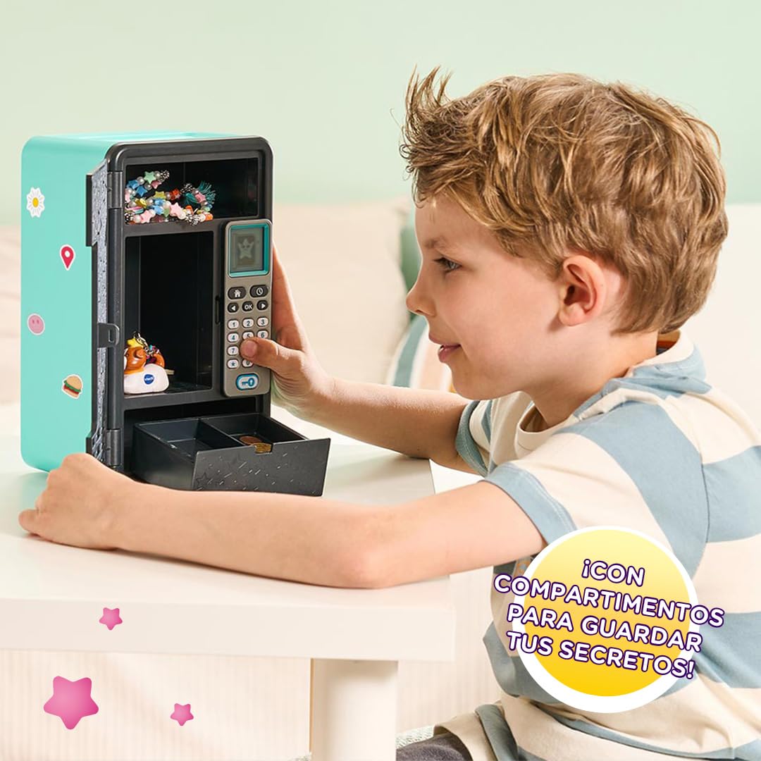 VTech - KidiSecrets Locker Taquilla Secreta, Nuevos Accesorios | Caja Fuerte con código Secreto, Personalizable, Pantalla LCD, Juguetes Electrónicos niños +6 años, Color Negro, Versión ESP