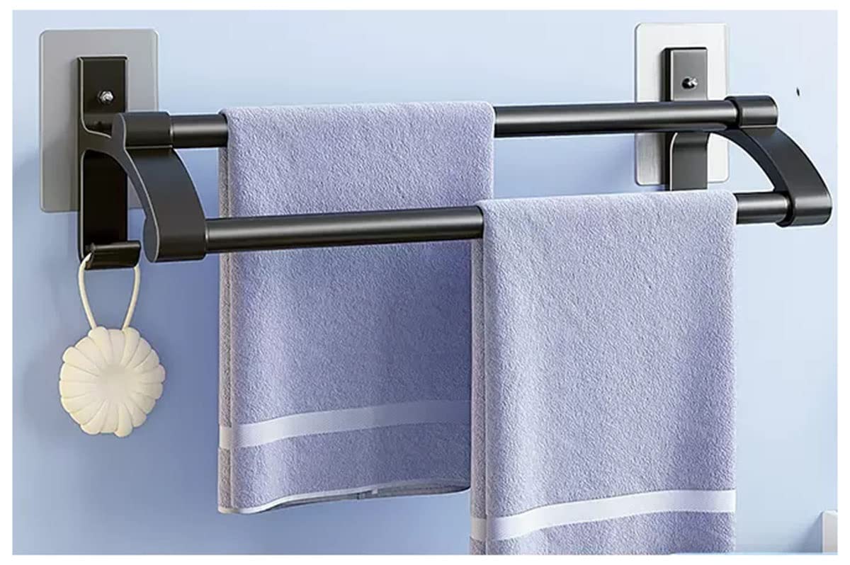 Porte-serviette en acier inoxydable suspendu mural accessoire de rangement salle de bain