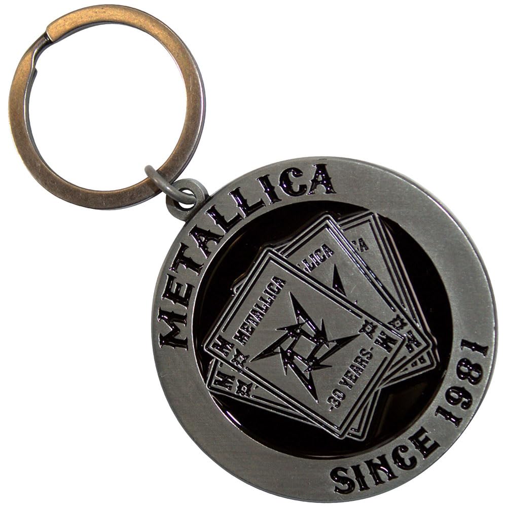 Metallica 30th Anniversary Playing Card Keychain - Silver