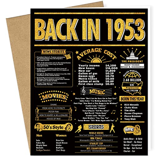Instadecor 70Th Birthday Card Gifts For Women Or Men, Happy And Funny 70 Year Old Birthday Greeting Card For Husband Or Wife, Jumbo 8X10 Inch Print, Gold Laser #TOP15
