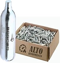 BORNER - Botellas de CO2 de alto rendimiento | Cartuchos de aire comprimido con cargas de 12 g para armas Airsoft o pistolas de plomo-plomo (50 botellas)
