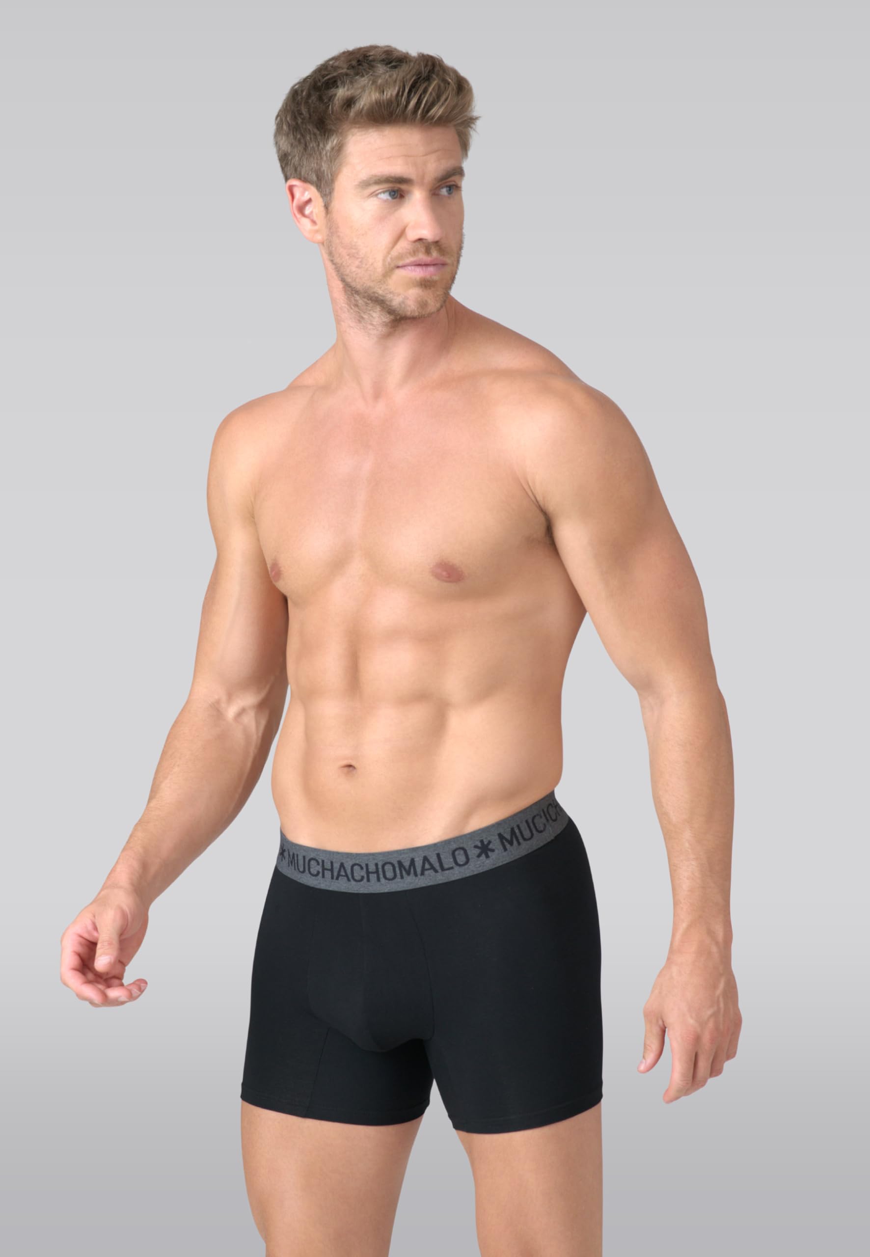 Muchachomalo Calzoncillos para Hombre, Ropa Interior Lisa de Algodón para Hombre, Pack de 3 Unidades, Bóxers Lisos de Corte Clásico con Cintura Elástica
