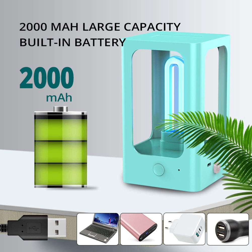 USB Esterilizador de luz UV recargable Sensor de movimiento PIR Lámparas de esterilizador ultravioleta Lámpara de esterilizador UVC portátil,Blanco