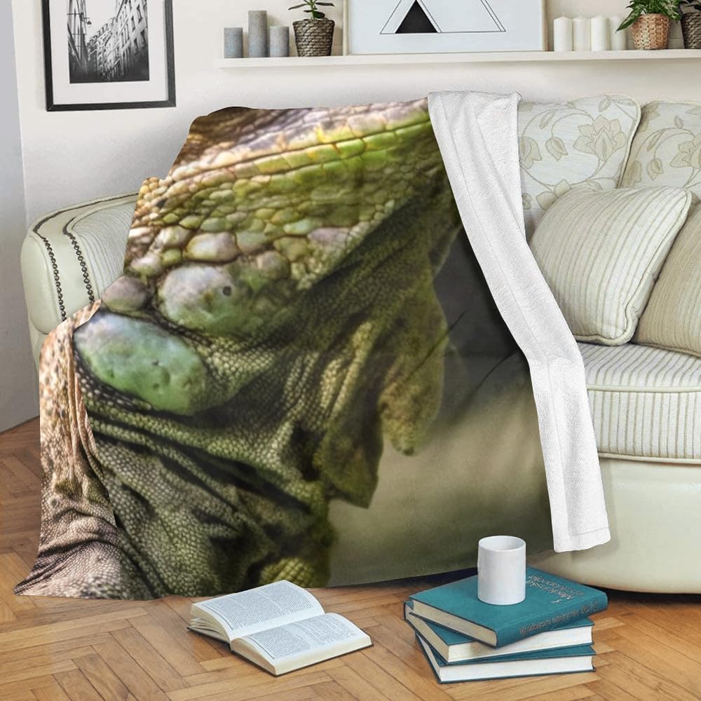 Custom Blanket with Name Text,Personalized Lizard Super Soft Fleece Throw Blanket for Couch Sofa Bed (50 X 60 inches)