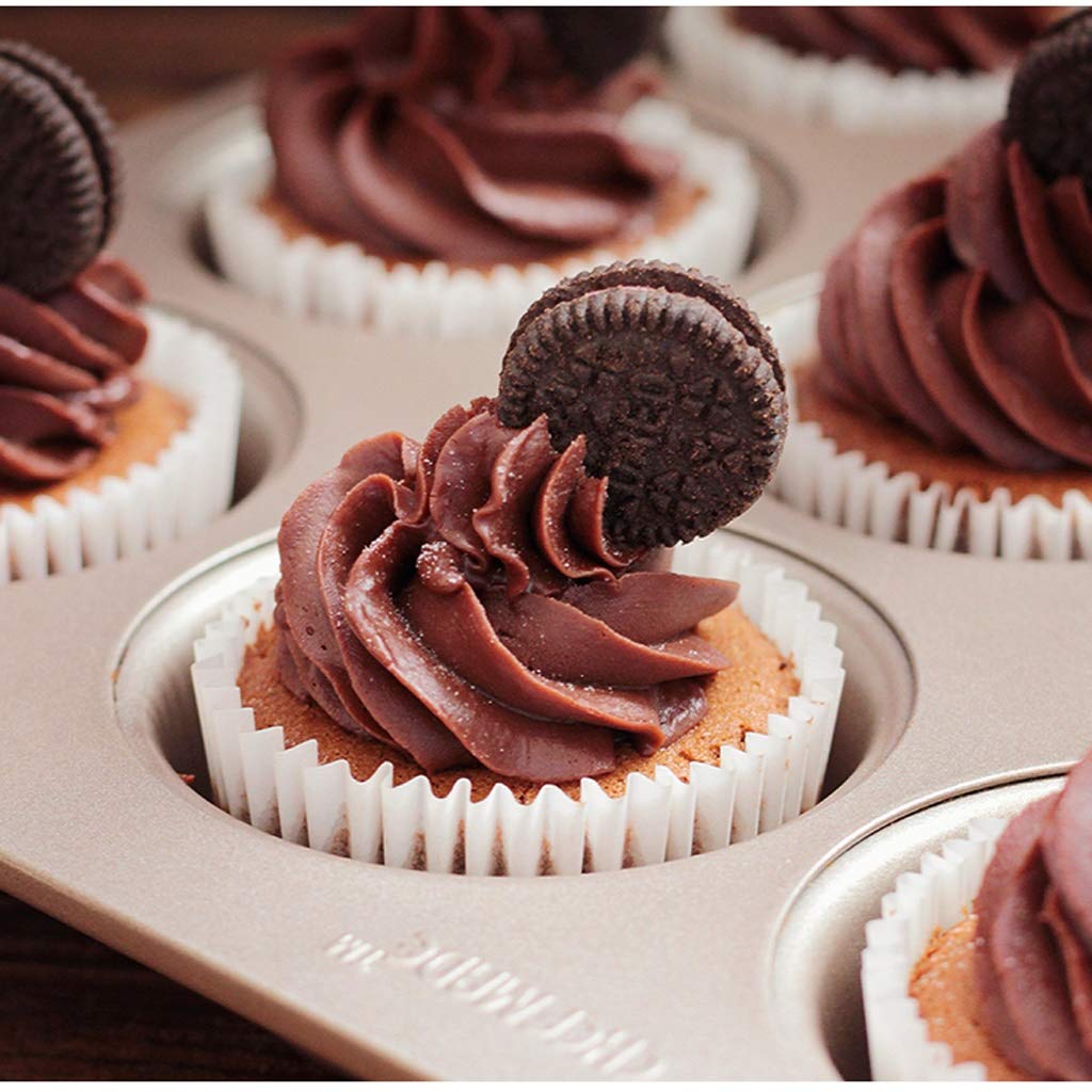 Cake Mold Złoty Duży 12 Nawet kubki Non-Stick Muffin Chleb Małe Ciasto Muffin Mold Formy do pieczenia