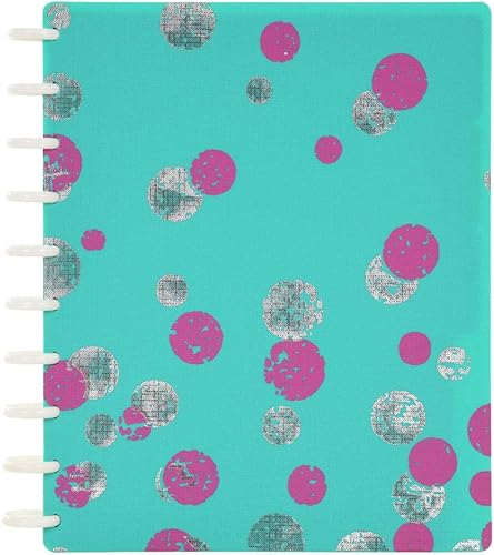 Vista 531 de Talia - Agenda personalizable con aros, (Fireworks Deep Lake, con discos Deep Lake, tamaño mediano (7.5 x 9.75 pulgadas).