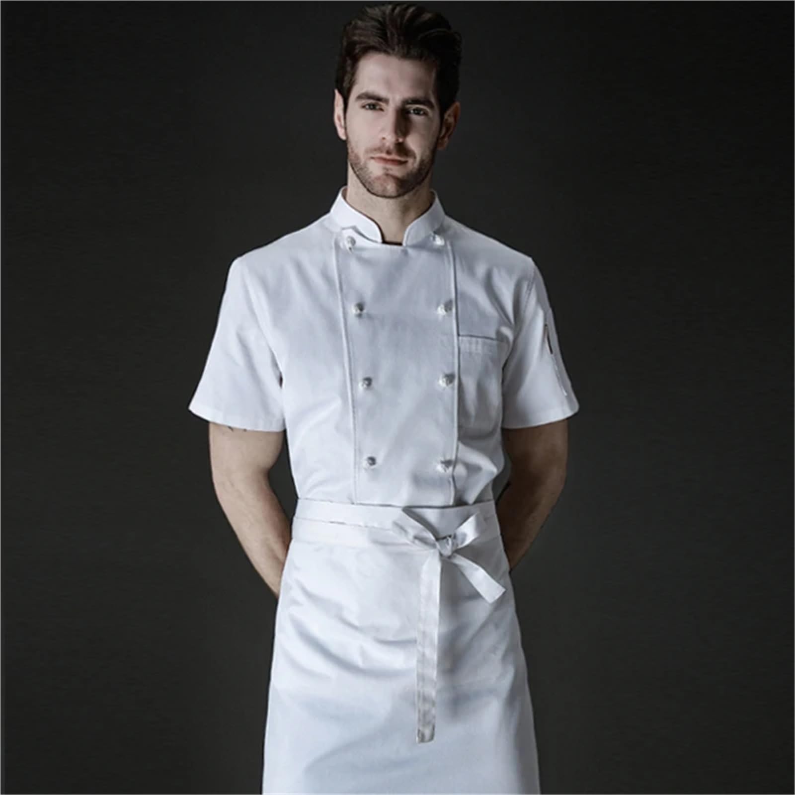 Divisa da Cuoco Giacca da Cuoco Estiva, Giacca da Cuoco Doppiopetto, Abbigliamento da Lavoro for Hotel, ristoranti, panetterie, Uomini, Uniforme Professionale da Cuoco per Chef(XXXL)