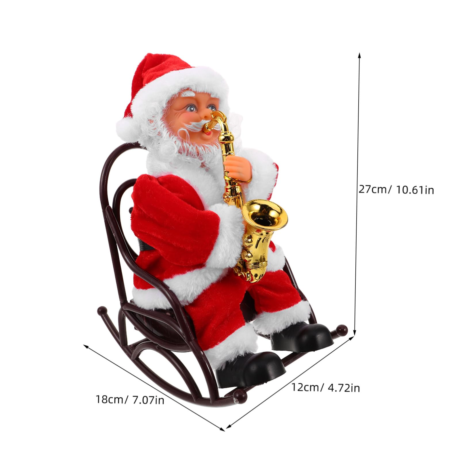 Juguete De Papá Noel Eléctrico Figura De Papá Noel con Instrumento Musical Juguete Navideño Decorativo para Mesa Escenario De Fiesta De Navidad
