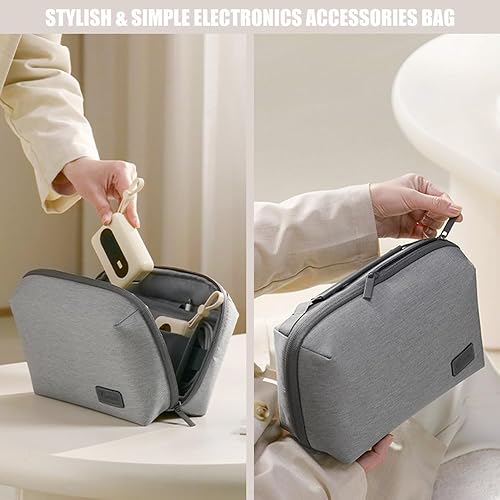 Miniatura 5 de Kaxich Organizador de artículos electrónicos de viaje, bolsa de accesorios electrónicos, organizador de cables portátil, impermeable, universal,