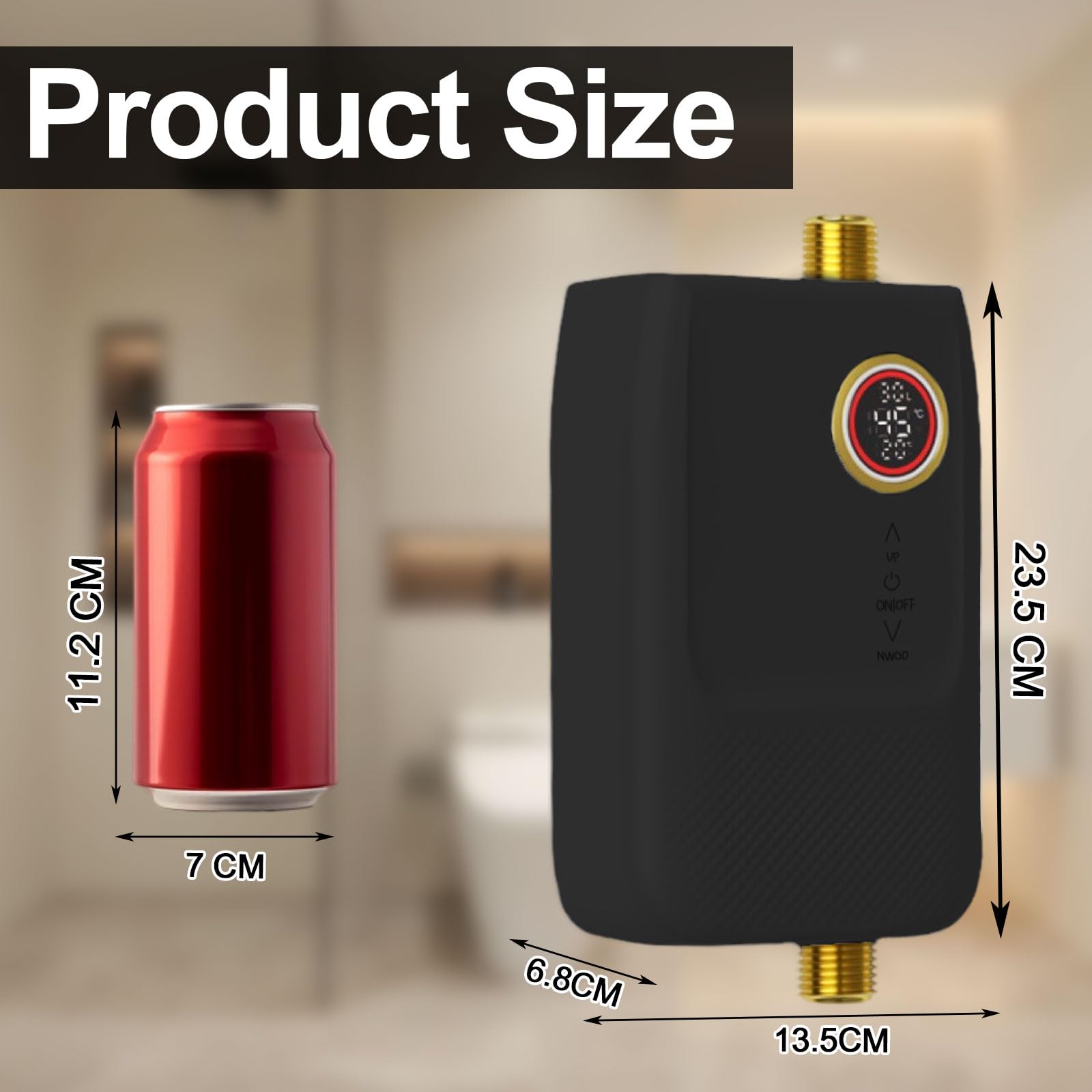 5500W 220V Chauffe-eau Instantané, Mini Chauffe Eau Instantané Electrique, Affichage LED, Température Réglable Chauffage électrique Avec écran Tactile Et Télécommande Pour RV Cuisine Salle De