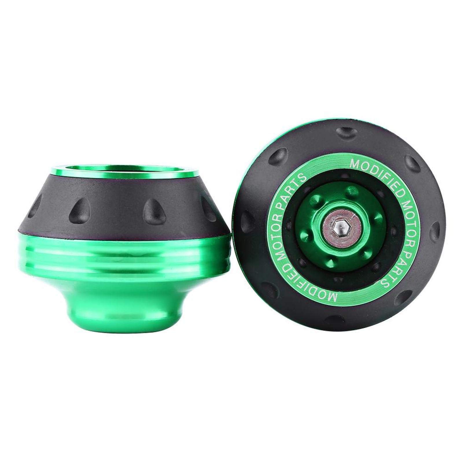CNC Aluminum Fork Frame Sliders - Universal Motorcycle Crash Protectors (Green)