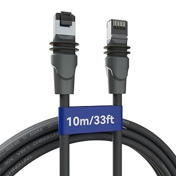 Starlink Gen 3 Cable 33FT, 26AWG Starlink Ethernet Cable Extension Replacement for Starlink Standard V3 Rectangular Satellite Systems, Double Layer Waterproof Durable Outdoor Accessories (33FT)