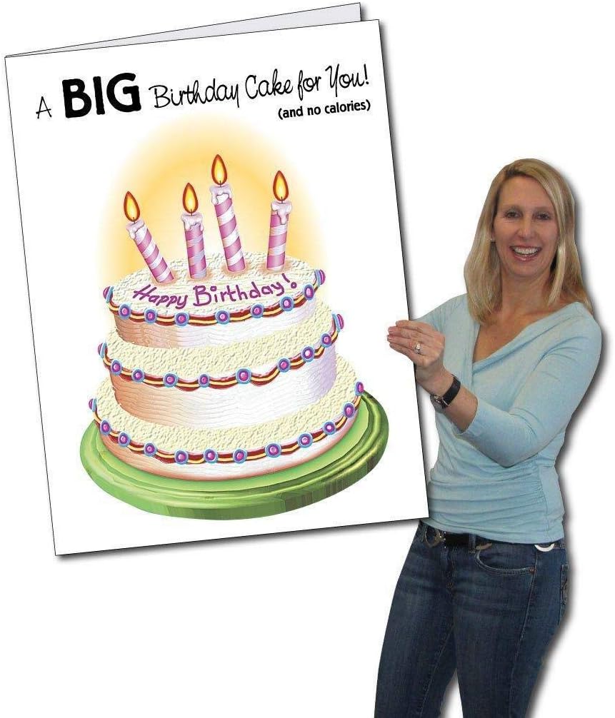 VictoryStore Jumbo Greeting Cards: Giant Birthday Card (birthday cake), 2 feet x 3 fee card with envelope, 12429