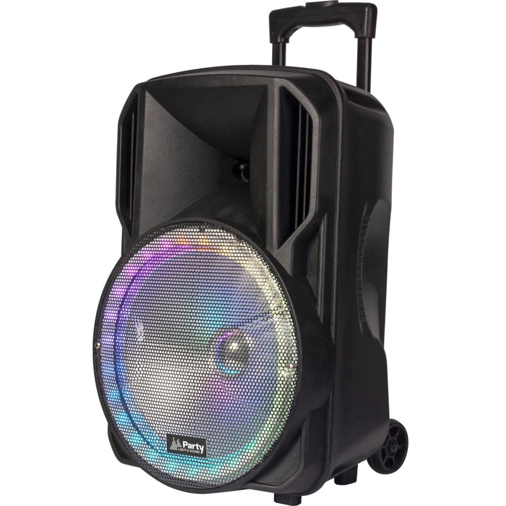 Party Light & Sound - Enceinte Karaoké Sono PARTY15-RGB Portable Bluetooth 800 W Batterie 2 micros USB SD - Cadeau Sono DJ Soirée Fête Anniversaire