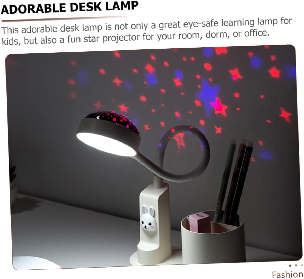 ARTIBETTER Multipurpose Bedside Lamp Star Projector and Brightness Eye-Caring Led Desk Light for Study Office and Nighttime Use Flexible Neck