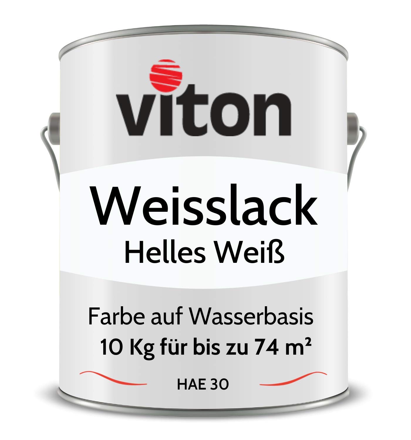 Viton Weisslack - 10 Kg - RAL 9016 Verkehrsweiss (Helles Weiss) - Seidenmatt - 3in1 Premium Lack - Hohe Beständigkeit & Deckkraft - Alle Oberflächen - HAE 30