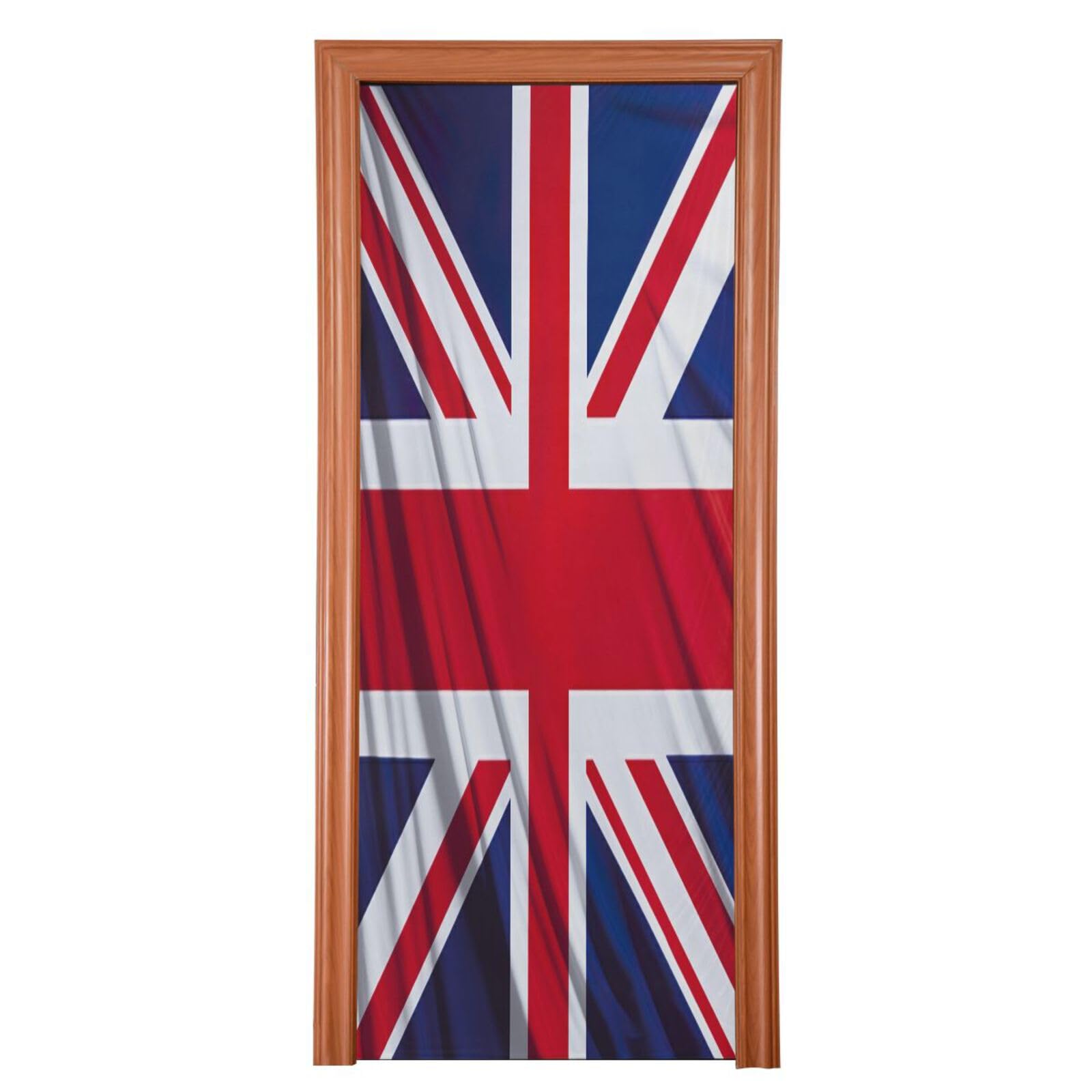 FLildon British Flag Door Cover Decoration, Party Accessory Porch Decor for Festive Ornament Room Door Covers 35 x 79 Inch