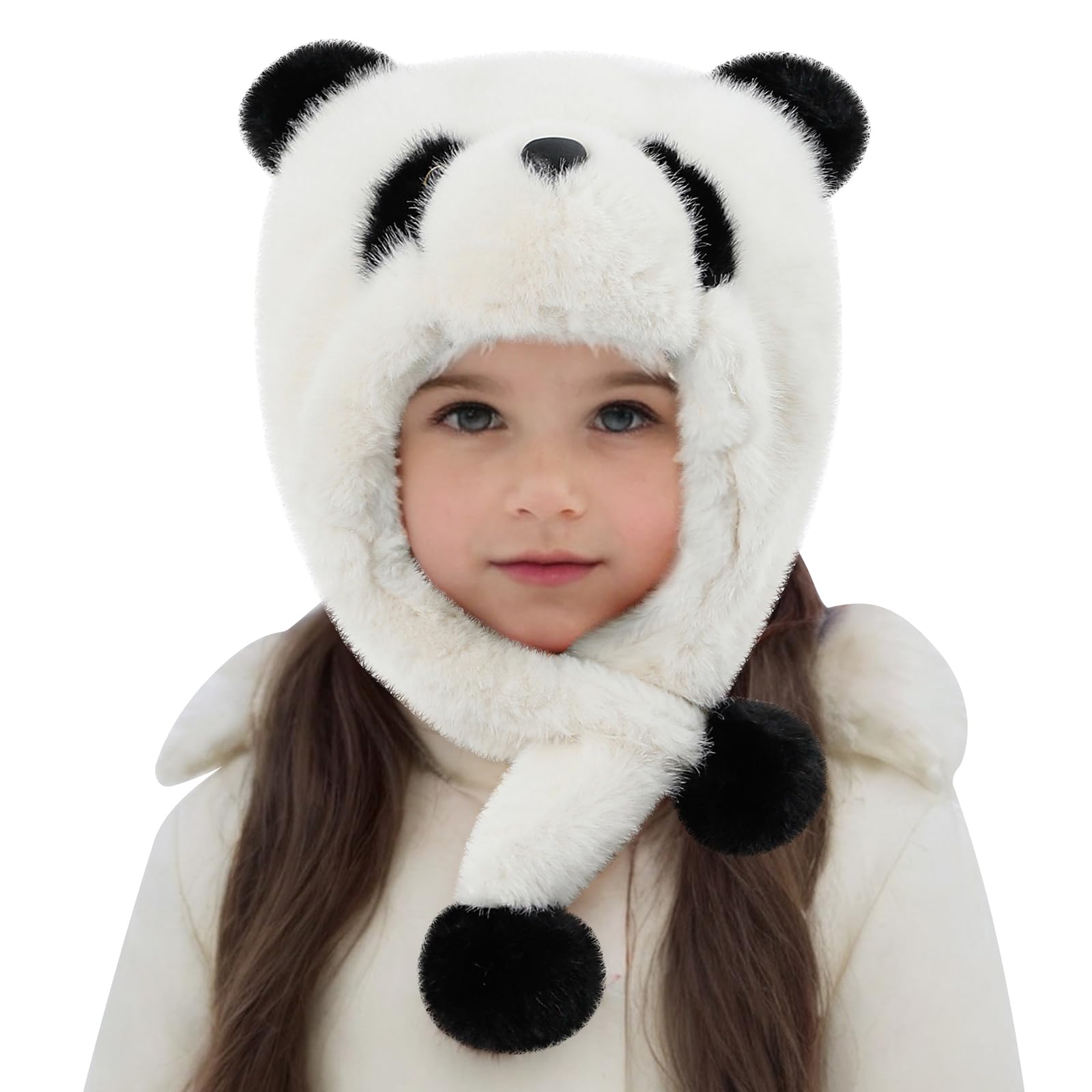 MK MATT KEELY Kids Winter Hat 2 in 1 Baby Warm Plush Hat 3-10 Years Boys Girls Animal Earflap Beanie with String