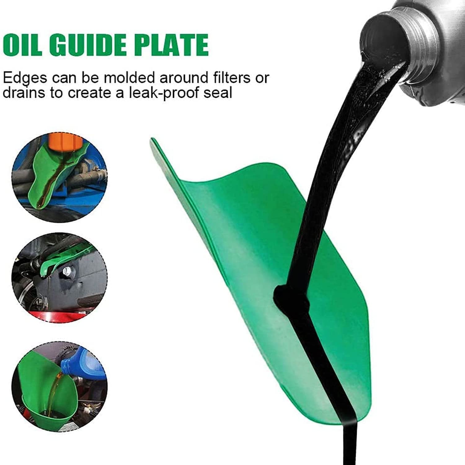 Wjelet Flexibele trechter, opvouwbare olietrechter, vervormbaar, 37 x 17 cm, herbruikbaar verwijderingsgereedschap voor auto, vrachtwagen, auto, motorfiets, benzine, water, remvloeistof