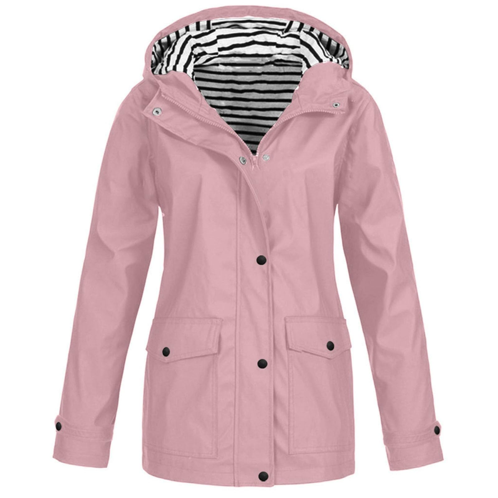 Veste De Pluie Femme Imperméable Court Manteau Capuche Randonnée Poches MOKBAY