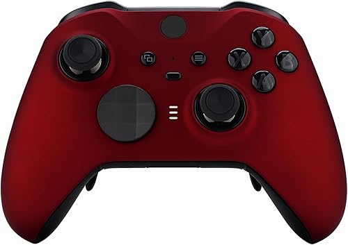 eXtremeRate Faceplate Cover for Xbox Elite 2 Controller, Scarlet Red Soft Touch Front Housing Shell Replacement Kit for Xbox One Elite Series 2