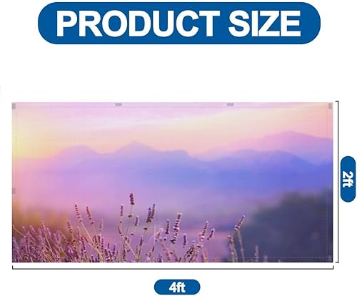 Miniatura 2 de Paquete de 6 cubiertas fluorescentes para luz de techo, flores de lavanda al atardecer, filtros de luz Provenza Francia para aula, oficina, hogar,