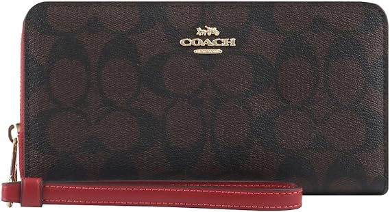 【新品】COACH コーチ　長財布 ブラウン/レッド新品 新品COACH 長財布 ブラウン/レッド コーチ COACH 財布 （ブラウン
