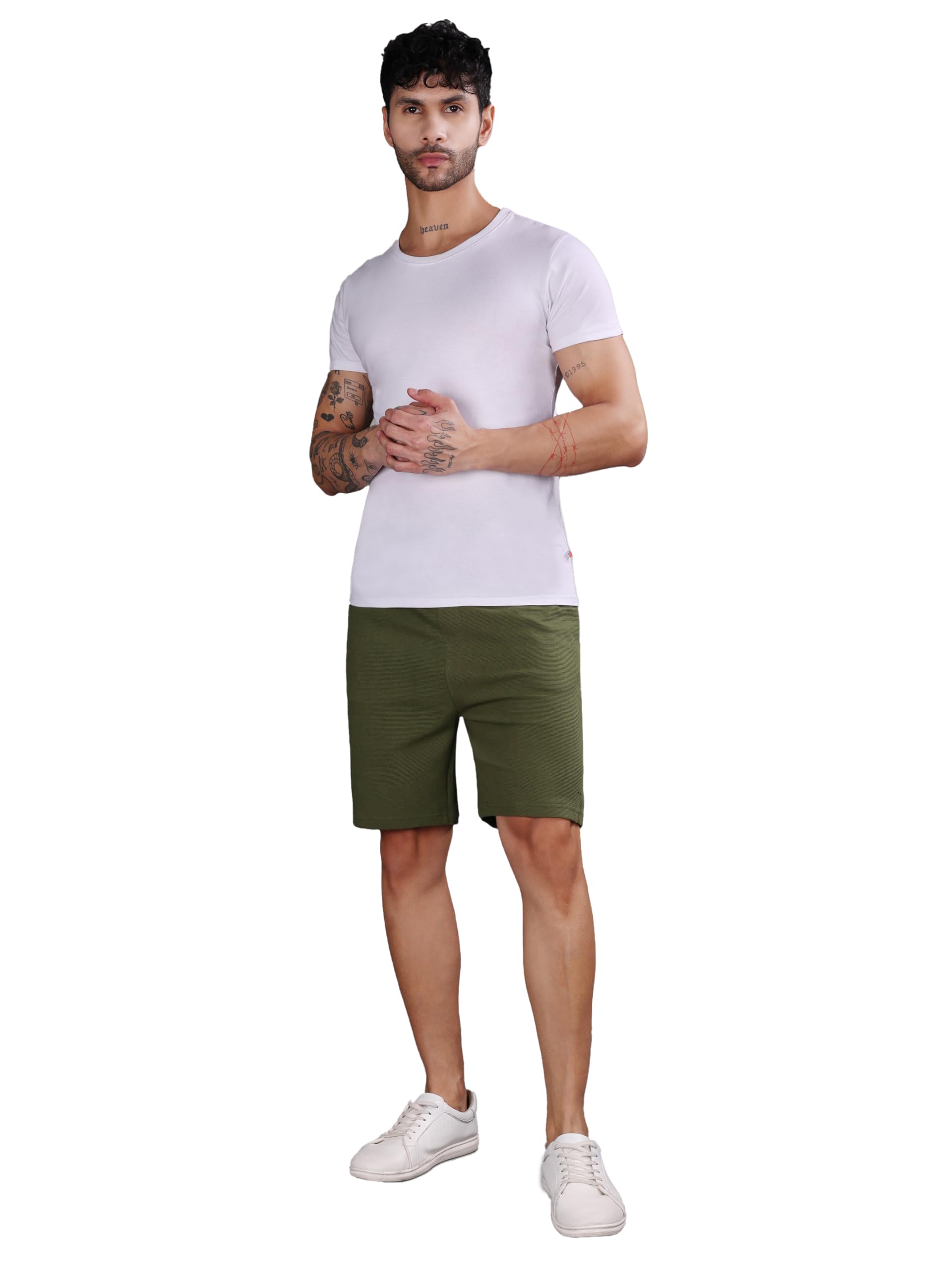 Premium Men's Ribbed Cotton Shorts with Zip Pocket-image-5