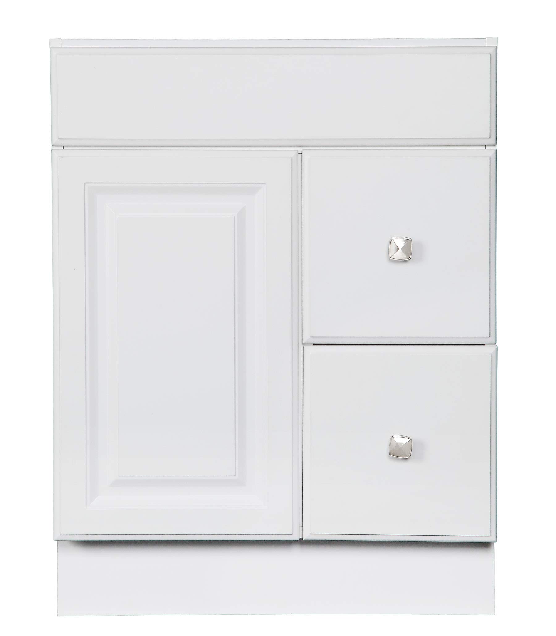 Design House 597195 Wyndham Unassembled Bathroom Vanity Cabinet Without Top, 24 x 21/1 Door, 2 Drawer, White