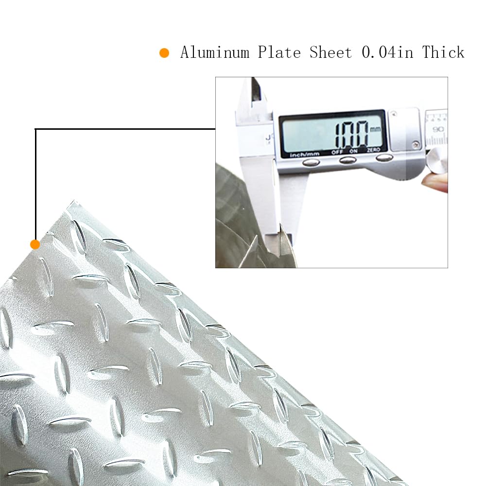 0.04" Thick Aluminum Tread Plate Sheet - 24" X 118" Roll, Lentil Pattern, For Trailers, RV, Skid Plates - View #3