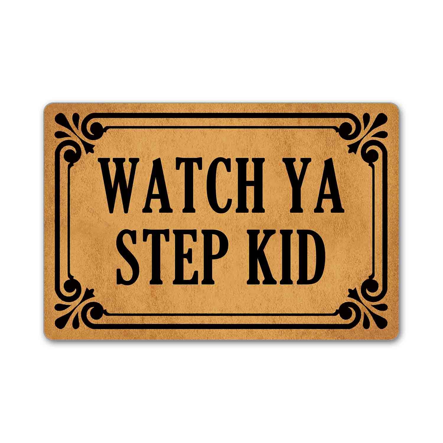 Joelmat Watch Ya Step Kid Entrance Non-Slip Outdoor/Indoor Rubber Door Mats for Front Door/Garden/Kitchen/Bedroom 23.6" x 15.7"…