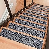 CrystalMX Stair Treads Non-Slip Indoor Step Carpets for Wooden Hardwood, Anti Slip Mats Safety Rugs