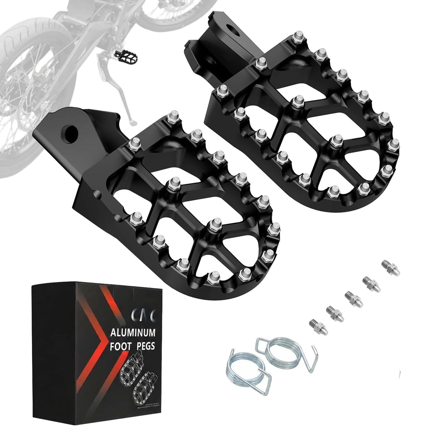 Amazon.com: JFG RACING Dirt Bike Foot Pegs with Springs,7075