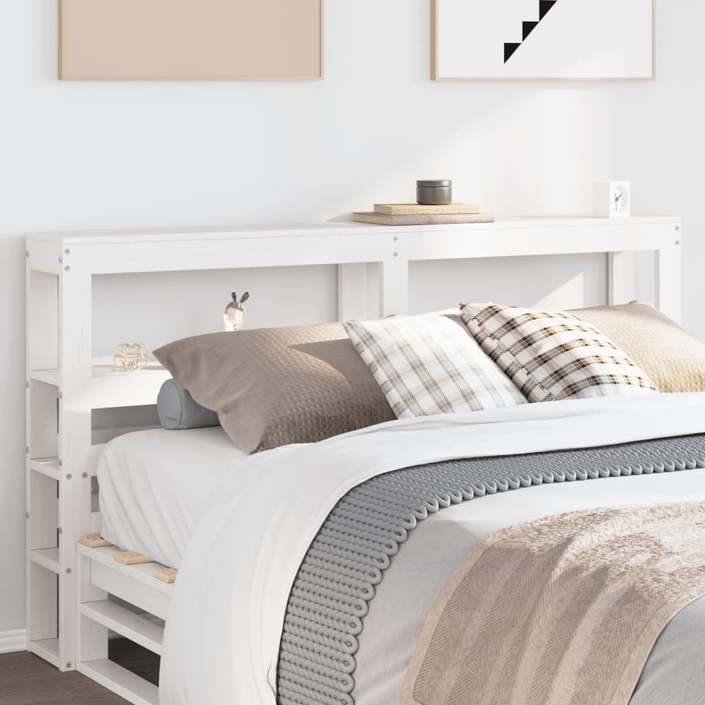 Generisch jiangboyue-850888 - Cabecero con estantes (135 cm, madera maciza de pino), color blanco