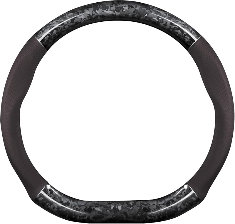 Capa para Volante D-Shape Ergocar em Fibra de Carbono e Couro 37–38 cm Estilo Esportivo